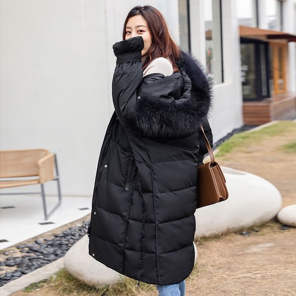 down jacket women's thick mid-length 2018 winter new style korean-style loose-fit over-the-knee raccoon dog large fur collar sou, Black;white
down jacket women's thick mid-length 2018 winter new style korean-style loose-fit over-the-knee raccoon dog large fur collar sou, Black;white