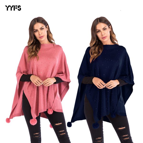 women's wear seven branch sleeve hair ball cloak shawl set in drill knitting bat shirt, Black;red
women's wear seven branch sleeve hair ball cloak shawl set in drill knitting bat shirt, Black;red