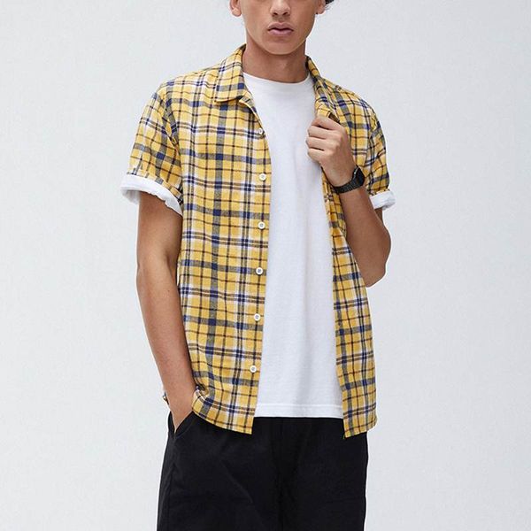 men's casual shirts summer men plaid shirt short sleeve cotton breathable vacation streetwear turn-down collar mens hawaiian camisa, White;black
men's casual shirts summer men plaid shirt short sleeve cotton breathable vacation streetwear turn-down collar mens hawaiian camisa, White;black