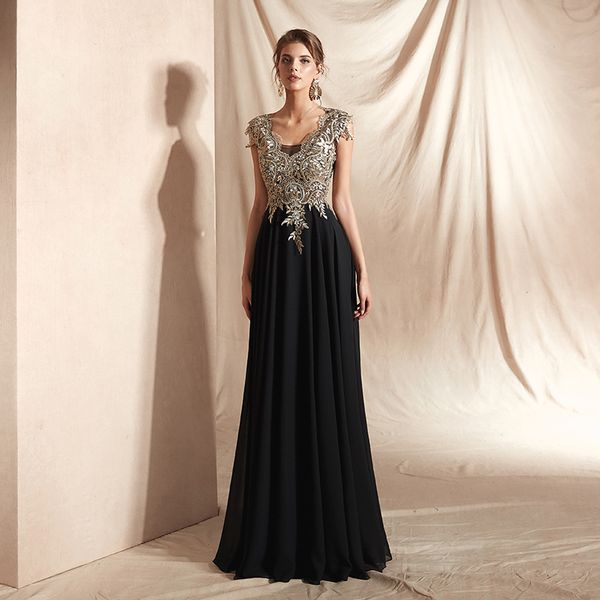 me009 wedding guest dress deep v-neck cap sleeve black and gold prom dresses a-line lace appliques mother of the bride evening dresses, Black;red
me009 wedding guest dress deep v-neck cap sleeve black and gold prom dresses a-line lace appliques mother of the bride evening dresses, Black;red