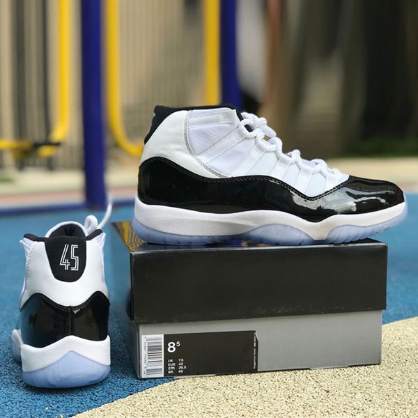with box 2019 concord high 45 11 11s basketball shoes for men women black white athletic mens trainers sports sneakers size 5.5-13
with box 2019 concord high 45 11 11s basketball shoes for men women black white athletic mens trainers sports sneakers size 5.5-13