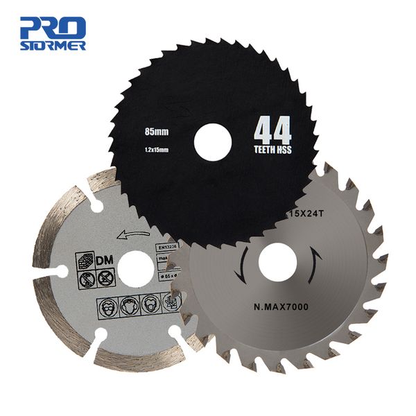 prostormer 3pcs/lot 85mm circular saw blades hss/tct woodworking rotary tool cutting discs mandrel for mini circular saw ptet030
prostormer 3pcs/lot 85mm circular saw blades hss/tct woodworking rotary tool cutting discs mandrel for mini circular saw ptet030