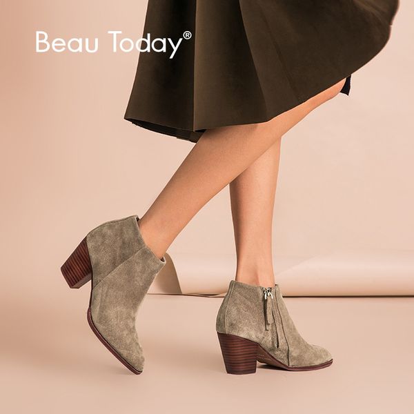 beautoday ankle boots women brand genuine leather cow suede pointed toe zipper high heel shoes handmade 03314, Black
beautoday ankle boots women brand genuine leather cow suede pointed toe zipper high heel shoes handmade 03314, Black