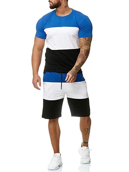 new sportswear for men in summer 2020: t-shirt + shorts casual sportswear for men, suits men. - 3 xl, Gray
