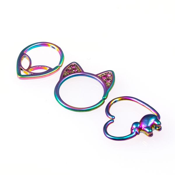 1pc nose ring hoop septum rings copper cartilage helix earring piercing ear stud elephant alien cat shaped tragus body jewelry, Slivery;golden
1pc nose ring hoop septum rings copper cartilage helix earring piercing ear stud elephant alien cat shaped tragus body jewelry, Slivery;golden