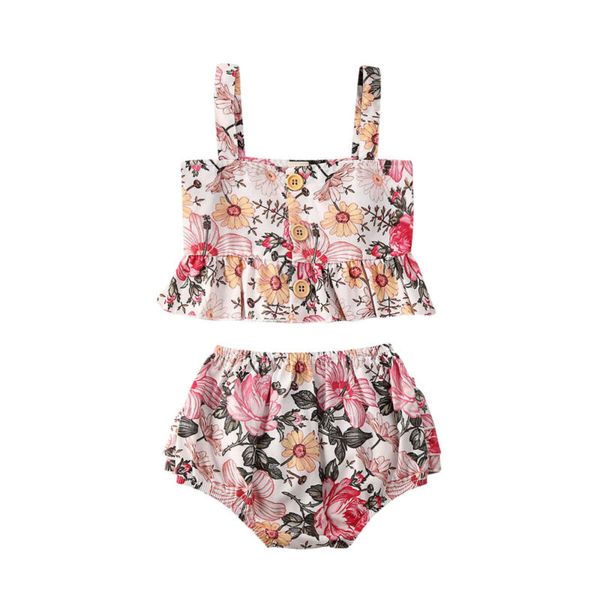 2020 toddler baby kids girl summer clothes set spaghetti strap tank shorts floral print outfits sets 2pcs, White
2020 toddler baby kids girl summer clothes set spaghetti strap tank shorts floral print outfits sets 2pcs, White