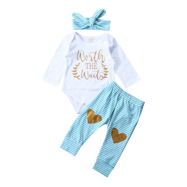 qh pudcoco infant baby girls 2017 outfits cotton worth wait romper +striped legging headband autumn clothes 0-24m, White
qh pudcoco infant baby girls 2017 outfits cotton worth wait romper +striped legging headband autumn clothes 0-24m, White