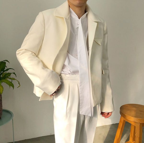 2020 spring and autumn new youth popular solid color loose single-breasted suit fashion business casual shorts shirt black/white, White;black
2020 spring and autumn new youth popular solid color loose single-breasted suit fashion business casual shorts shirt black/white, White;black