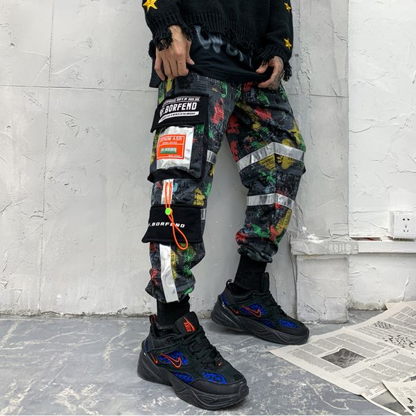 men patchwork pocket cargo pants contrast color harem joggers pants harajuku sweatpant hip hop trousers casual men streetwear, Black
men patchwork pocket cargo pants contrast color harem joggers pants harajuku sweatpant hip hop trousers casual men streetwear, Black