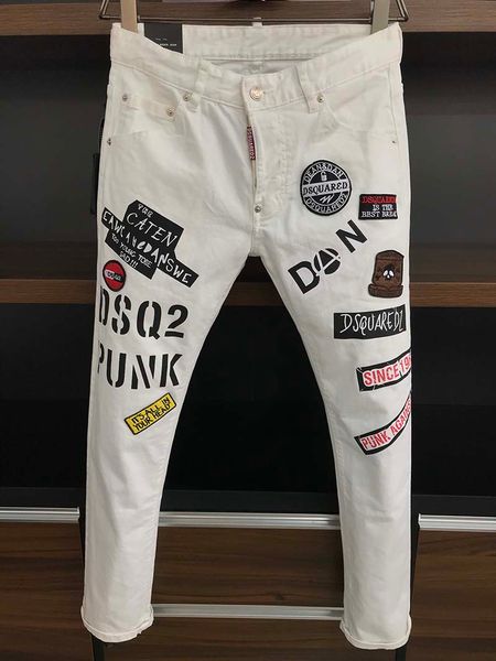 white jeans men's summer thin slim korean slim cropped pants tide brand trendy stretch embroidery labeling pants, Blue
white jeans men's summer thin slim korean slim cropped pants tide brand trendy stretch embroidery labeling pants, Blue