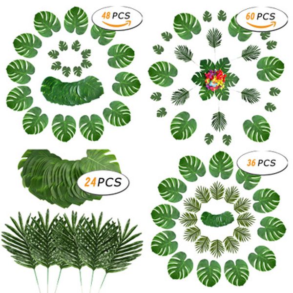 nicro 24/36/48/60 pcs green jungle artificial tropical palm leaves hawaii simulation plant wedding party decoration #art06
nicro 24/36/48/60 pcs green jungle artificial tropical palm leaves hawaii simulation plant wedding party decoration #art06