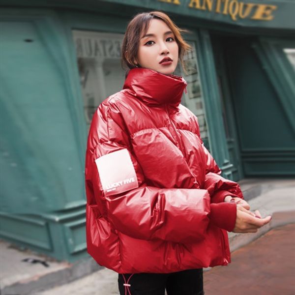 2019 winter short stand collar drawstring down coat down jacket loose-fit bright surface christmas red jacket women's, Black;white
2019 winter short stand collar drawstring down coat down jacket loose-fit bright surface christmas red jacket women's, Black;white