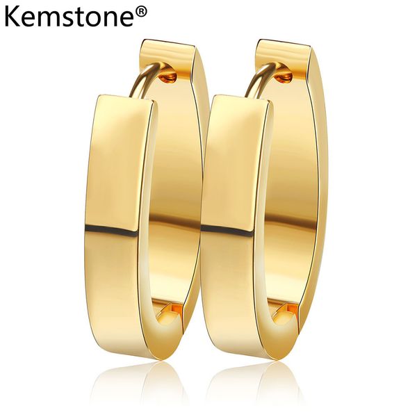 kemstone simple titanium steel gold silver plated smooth hoop earrings, Golden;silver
kemstone simple titanium steel gold silver plated smooth hoop earrings, Golden;silver