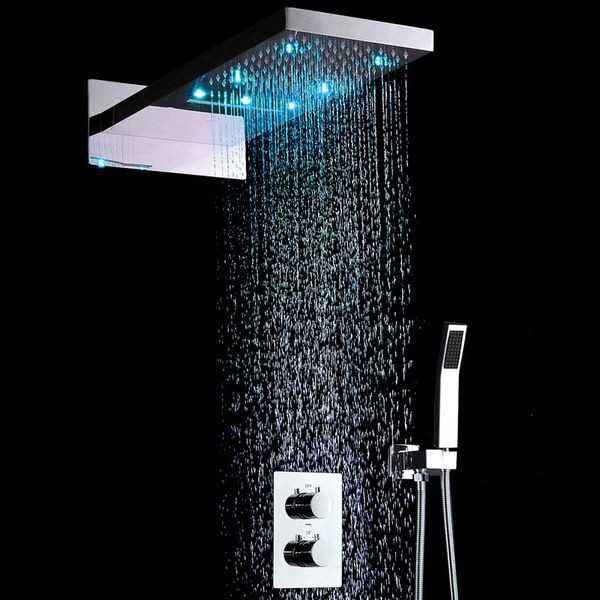 22" led shower head water saving waterfall spa shower set thermostatic mixer valve rainfall waterfall bath shower faucets
22" led shower head water saving waterfall spa shower set thermostatic mixer valve rainfall waterfall bath shower faucets