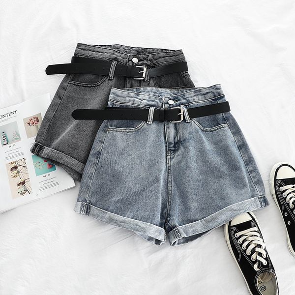 women's summer loose high waist denim wide leg shorts, White;black
women's summer loose high waist denim wide leg shorts, White;black