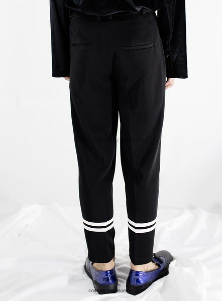 27-44 2017 men's clothing gd hair stylist fashion casual pants personality stripe stitching pants plus size singer costumes, Black
27-44 2017 men's clothing gd hair stylist fashion casual pants personality stripe stitching pants plus size singer costumes, Black