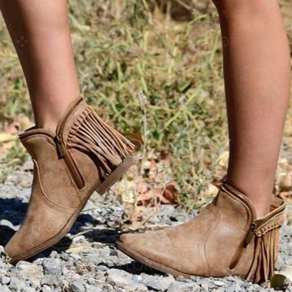 oeak fringe women zipper boots casual platform shoes woman flats western boots slip on winter women shoes ankle, Black
oeak fringe women zipper boots casual platform shoes woman flats western boots slip on winter women shoes ankle, Black