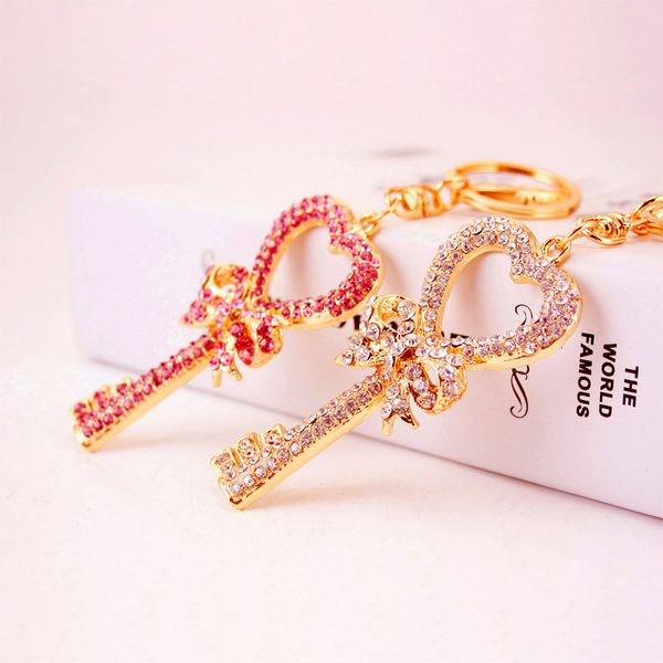 creative pink crystal key modeling car key chain women's bag accessories chain metal pendant small gift, Silver
creative pink crystal key modeling car key chain women's bag accessories chain metal pendant small gift, Silver