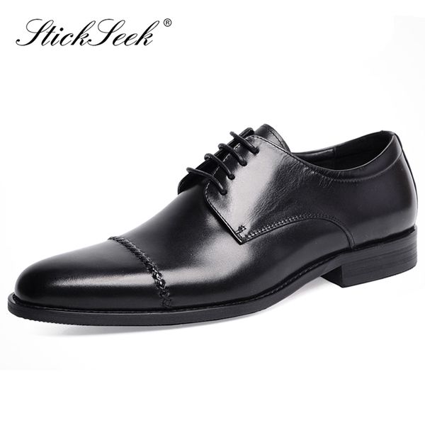 new retro genuine leather man formal dress party shoes pointed toe laces handmade men's derby wedding cap toe oxfords wf148, Black