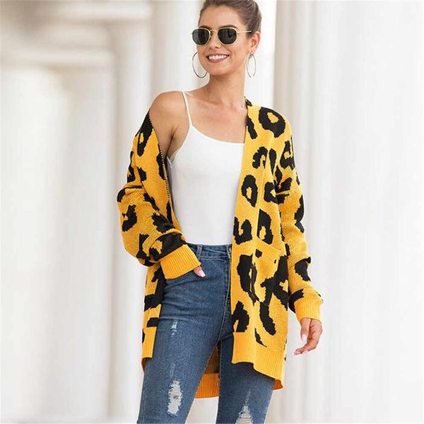 2019 autumn and winter women midi long double pocket leopard cardigan fashion casual knitted sweater, Black;red
2019 autumn and winter women midi long double pocket leopard cardigan fashion casual knitted sweater, Black;red