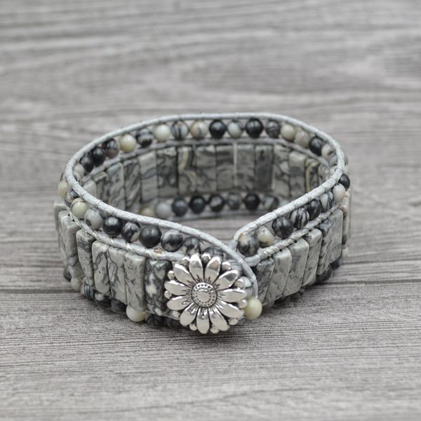 3row handmade vegan wax wrap bracelets for women men natural white map jasper stone beads bracelet lucky gift fashion jewelry accessories, Black
3row handmade vegan wax wrap bracelets for women men natural white map jasper stone beads bracelet lucky gift fashion jewelry accessories, Black