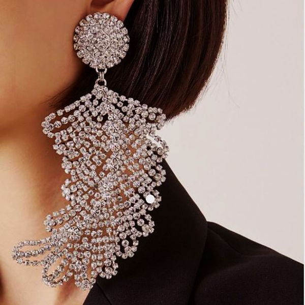 stonefans exaggerated long hollow leaves dangle earrings for female crystal statement drop big rhinestone earring jewelry unique, Silver
stonefans exaggerated long hollow leaves dangle earrings for female crystal statement drop big rhinestone earring jewelry unique, Silver