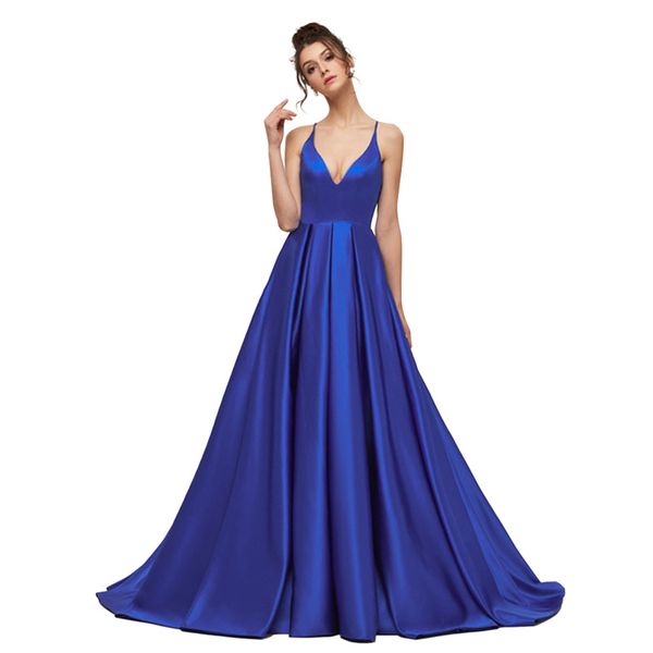 Sexy V neck 2020 Spaghetti Straps Prom Dresses Criss Cross Back Pleats Long Dress Formal Party Evening Ball Gowns Special Occasion Dress
Sexy V neck 2020 Spaghetti Straps Prom Dresses Criss Cross Back Pleats Long Dress Formal Party Evening Ball Gowns Special Occasion Dress