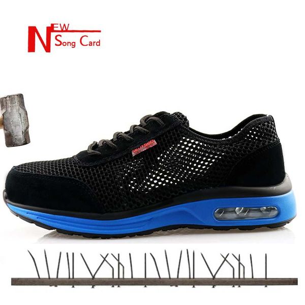 new song card men's protective work shoes steel toe perforated single mesh sneakers fashion lightweight breathable safety shoes, Black
new song card men's protective work shoes steel toe perforated single mesh sneakers fashion lightweight breathable safety shoes, Black