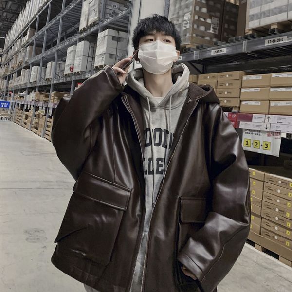 2020 spring new korean version of the hooded lamb wool compound solid color loose casual leather cotton coat, Black
2020 spring new korean version of the hooded lamb wool compound solid color loose casual leather cotton coat, Black