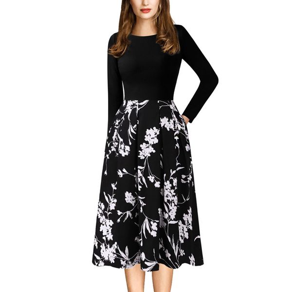 vfemage women autumn elegant vintage print pockets tunic wear to work office casual party fit and flare a-line skater dress 1621, Black;pink
vfemage women autumn elegant vintage print pockets tunic wear to work office casual party fit and flare a-line skater dress 1621, Black;pink