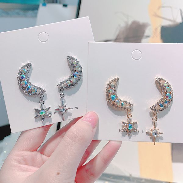 mwsonya new korean shiny crystal asymmetric moon stud earrings for women fashion boucle d'oreille party jewelry, Golden;silver
mwsonya new korean shiny crystal asymmetric moon stud earrings for women fashion boucle d'oreille party jewelry, Golden;silver