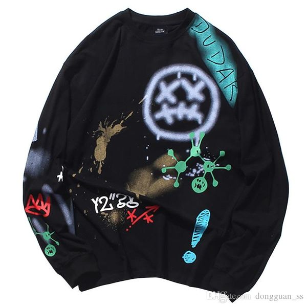 2020 streetwear men t shirt hip hop graffiti print tee shirts long sleeve cotton casual black t-shirt fashion loose hiphop, White;black
2020 streetwear men t shirt hip hop graffiti print tee shirts long sleeve cotton casual black t-shirt fashion loose hiphop, White;black