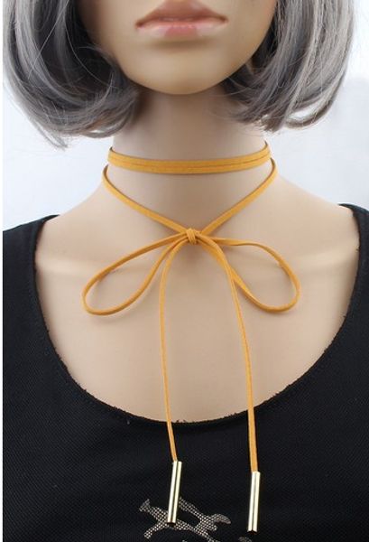 womens gothic black leather velvet 60cm long choker collar chain tassle wrap necklace 6 color options, Golden;silver
womens gothic black leather velvet 60cm long choker collar chain tassle wrap necklace 6 color options, Golden;silver