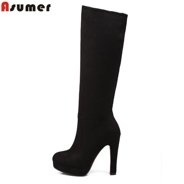 asumer large size in spring autumn knee high women boots new arrival with pointed toe high square heels solid platform boots, Black
asumer large size in spring autumn knee high women boots new arrival with pointed toe high square heels solid platform boots, Black