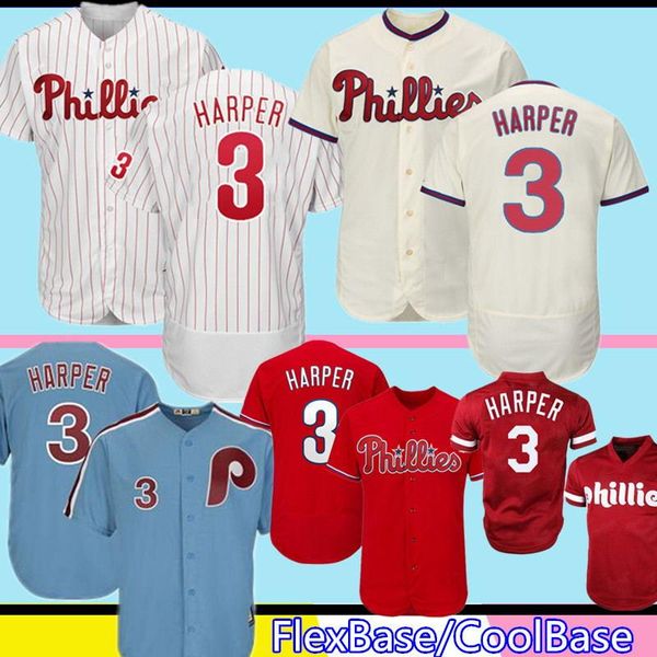 Phillies Jersey 3 Bryce Harper 17 Rhys Hoskins 27 Aaron Nola Philadelphia Phillie Majestic Cool Base FlexBase Retro Baseballhkjhkhj