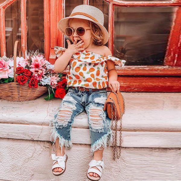 toddler child kids baby girls fashion outfits clothes girl pineapple print t-shirt hole jeans 2pcs outfit sets summer, White
toddler child kids baby girls fashion outfits clothes girl pineapple print t-shirt hole jeans 2pcs outfit sets summer, White