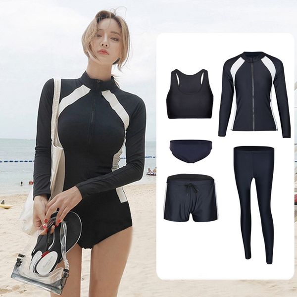 couple swim diving long-sleeved swimming men's trousers snoring suit split zipper jellyfish diving suit women, White;black
couple swim diving long-sleeved swimming men's trousers snoring suit split zipper jellyfish diving suit women, White;black