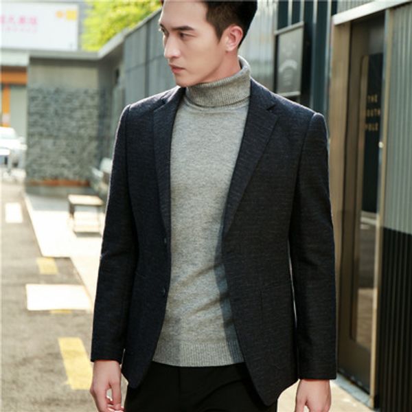 2018 new coat men's korean version of the self-cultivation trend woolen coat jacket thick short casual youth suit, White;black
2018 new coat men's korean version of the self-cultivation trend woolen coat jacket thick short casual youth suit, White;black