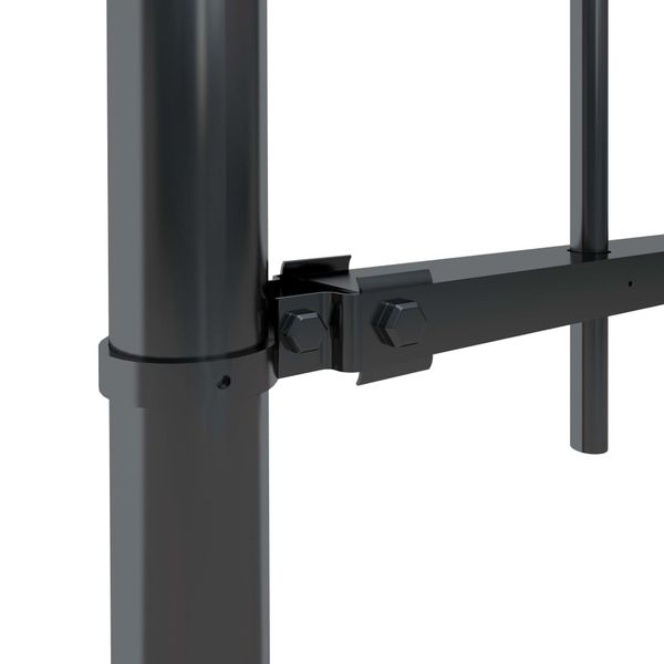 garden fence with spearheads steel 3,4 x 0,6 m black garden sets