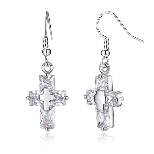 korean version of fashion earrings; cross inlaid with zirconium earhook; european and american fashion ol temperament; an exotic touch in a, Silver
korean version of fashion earrings; cross inlaid with zirconium earhook; european and american fashion ol temperament; an exotic touch in a, Silver