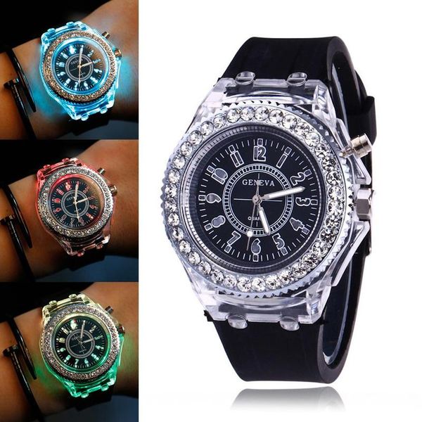 fashion couple luminous watch luminous colorful water diamond english watch silicone crystal couple, Slivery;brown
fashion couple luminous watch luminous colorful water diamond english watch silicone crystal couple, Slivery;brown