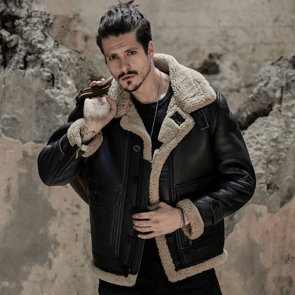 wholesale-genuine leather jacket winter jacket men original natural wool fur sheepskin coat men vintage flight bomber plus size 185, Black
wholesale-genuine leather jacket winter jacket men original natural wool fur sheepskin coat men vintage flight bomber plus size 185, Black