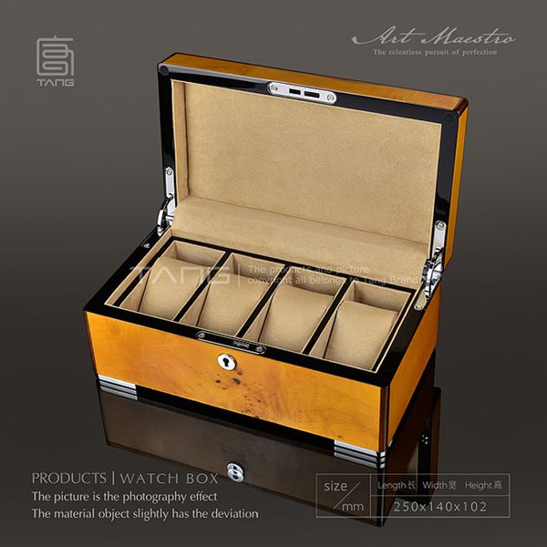 4 slots watch storage box case yellow watch display box men's mechanical organzer with lock ladies' jewelry wb062, Black;blue
4 slots watch storage box case yellow watch display box men's mechanical organzer with lock ladies' jewelry wb062, Black;blue