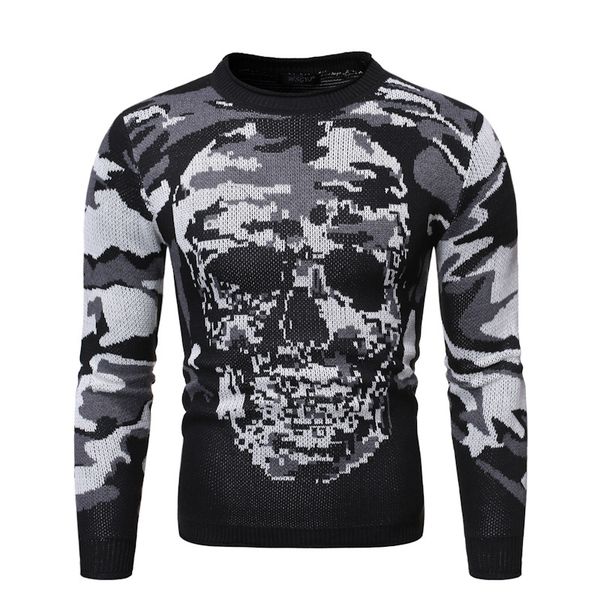 camouflage skull priint mens designer sweaters fashion slim pullover crew neck mens sweaters casual males clothing, White;black
camouflage skull priint mens designer sweaters fashion slim pullover crew neck mens sweaters casual males clothing, White;black