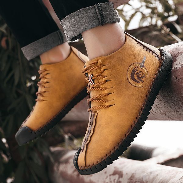 2019 winter men boots leather high lace-up snow boots warm with fur lightweight waterproof ankle shoes 2019 new large size, Black
2019 winter men boots leather high lace-up snow boots warm with fur lightweight waterproof ankle shoes 2019 new large size, Black