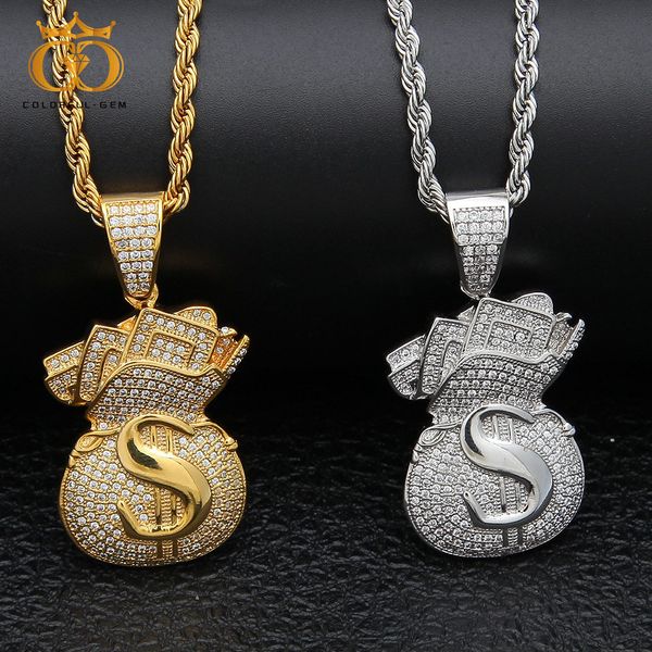 colorful.gem dollar bag pendant necklace men iced out cz chain hip hop/punk gold silver charm necklace jewelry party gifts
colorful.gem dollar bag pendant necklace men iced out cz chain hip hop/punk gold silver charm necklace jewelry party gifts