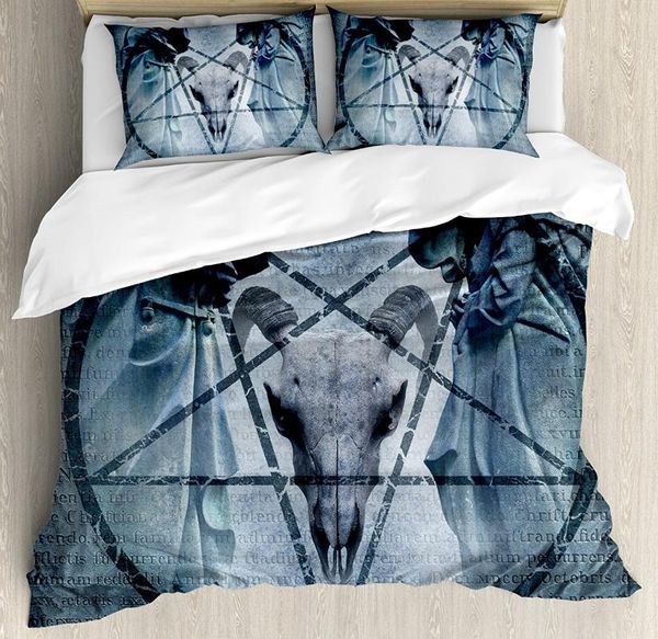 horror house decor duvet cover set artwork with pentagram goat skull devil dream hoody figure exorcist image bedding set
horror house decor duvet cover set artwork with pentagram goat skull devil dream hoody figure exorcist image bedding set