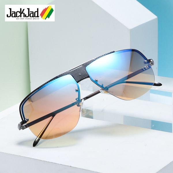 jackjad 2020 fashion half frame pilot style gradient sunglasses men driving cool brand design sun glasses s5030, White;black
jackjad 2020 fashion half frame pilot style gradient sunglasses men driving cool brand design sun glasses s5030, White;black