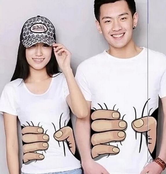 men&womens plus size s m xl xxl big hand printed funny catch you cotton short sleeve t-shirt couple casual blouse, White;black
men&womens plus size s m xl xxl big hand printed funny catch you cotton short sleeve t-shirt couple casual blouse, White;black