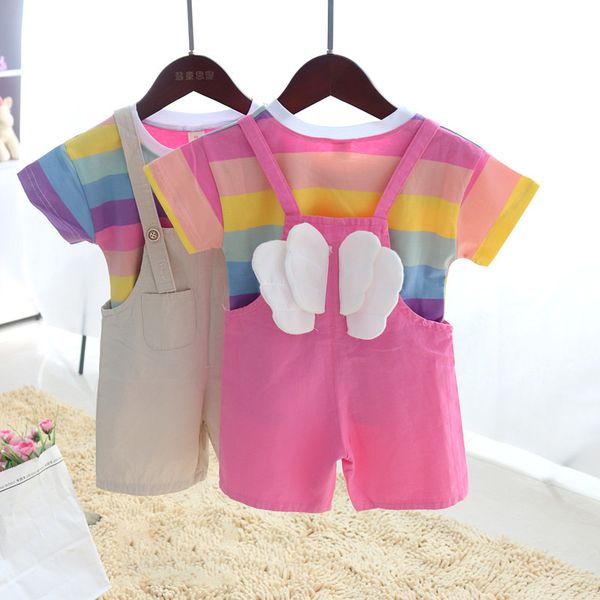 2021 kids clothes girls children 100% cotton clothing sets rainbow t-shirt + shorts pants kid sports 2 piece, White
2021 kids clothes girls children 100% cotton clothing sets rainbow t-shirt + shorts pants kid sports 2 piece, White